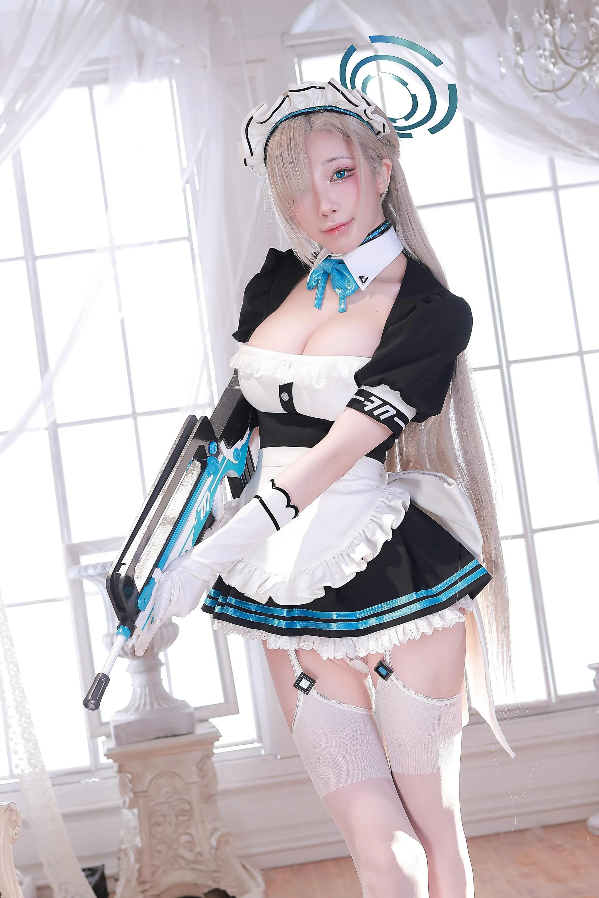 水淼aqua – NO.162 碧蓝档案 – 一之濑明日奈女仆 [155P]插图7